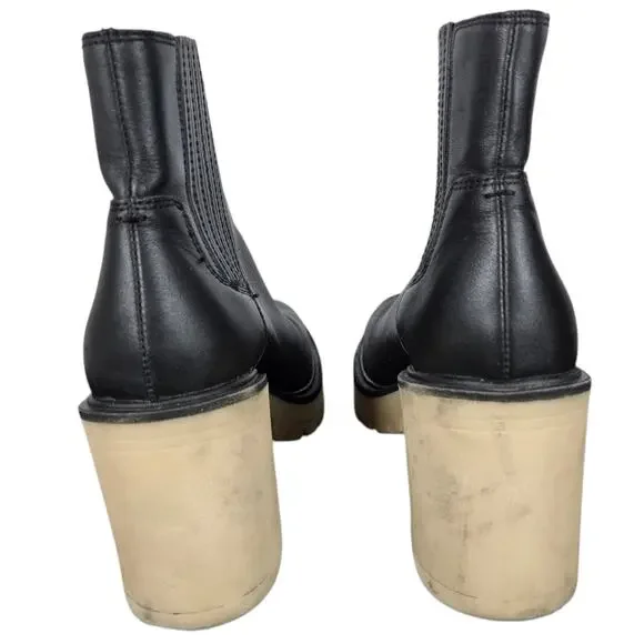 Dolce Vita Castor H2O Booties Womens 9 Waterproof Black Leather Lug Sole Chelsea - Picture 7 of 12